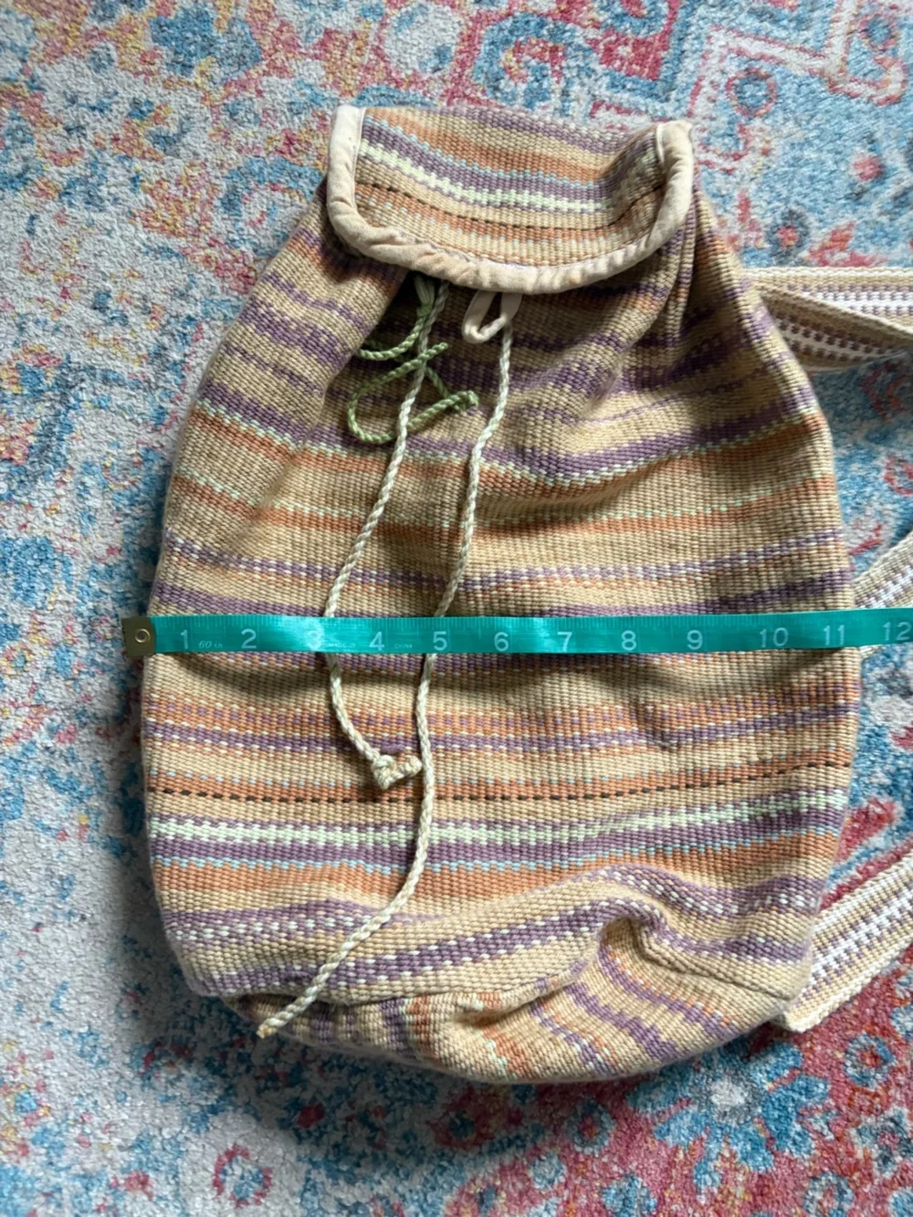 Handmade woven small backpack